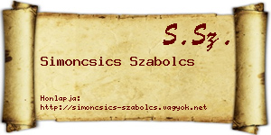 Simoncsics Szabolcs névjegykártya